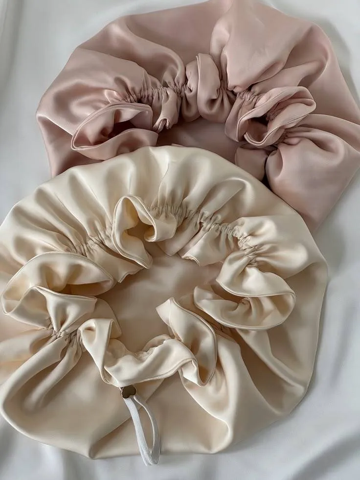 🎀 کلاه خواب ساتن چین‌دار 🎀